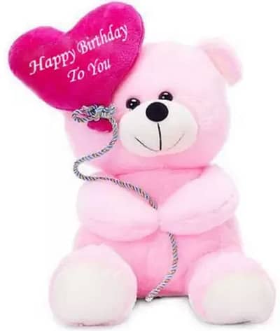 teddy bear with birthday balloon